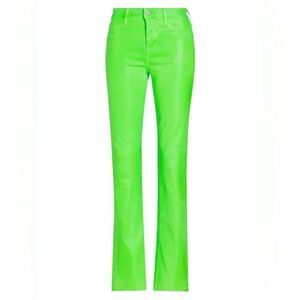 L’AGENCE Ruth High Rise Straight Lime Green Bootcut Coated Waxed Jean 25